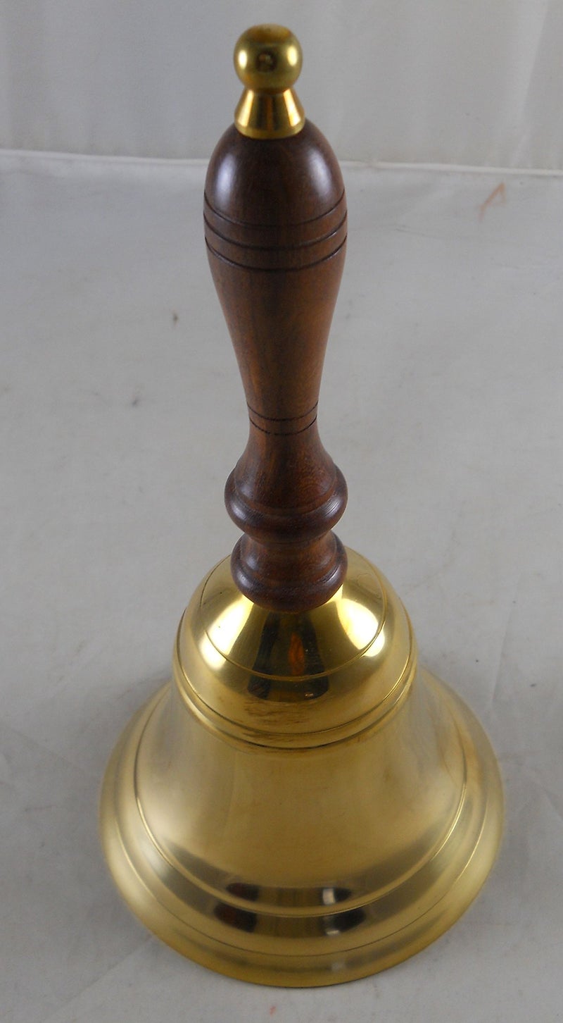 GSM Solid Brass School Bell w/ Wood Handle ~ School Bell - Image 2